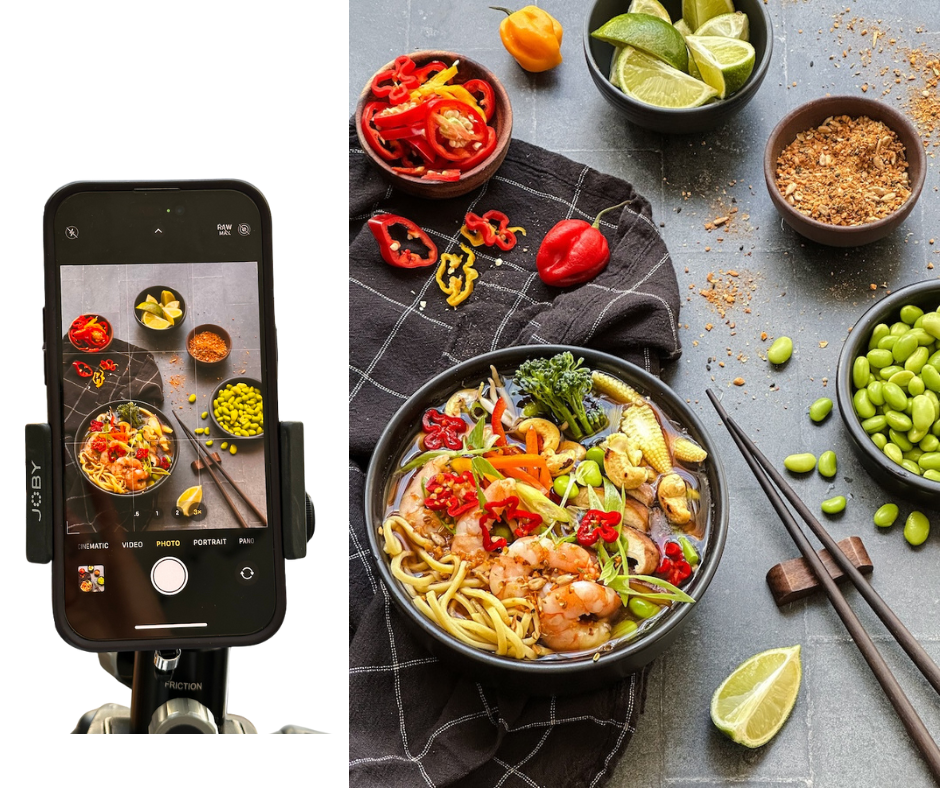photographing food with a phone